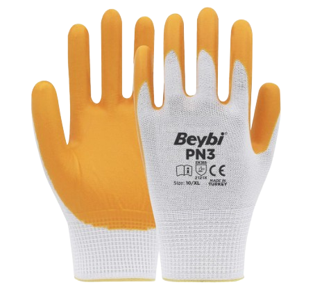 BEYBİ PN3 NİTRİL ELDİVEN SARI 10 NO